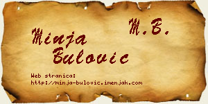 Minja Bulović vizit kartica